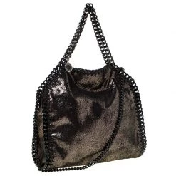 Stella McCartney Metallic Black Faux Leather Falabella Crossbody Bag For Women -Stella McCartney Sales luxury women stella mccartney used handbags p223474 010