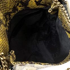 Stella McCartney Yellow/Black Python Faux Leather Falabella Flap Shoulder Bag For Women -Stella McCartney Sales luxury women stella mccartney used handbags p227299 005