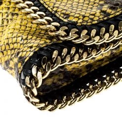 Stella McCartney Yellow/Black Python Faux Leather Falabella Flap Shoulder Bag For Women -Stella McCartney Sales luxury women stella mccartney used handbags p227299 011