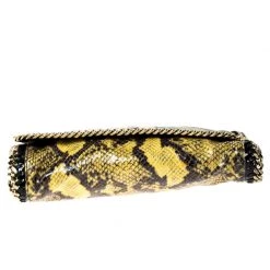 Stella McCartney Yellow/Black Python Faux Leather Falabella Flap Shoulder Bag For Women -Stella McCartney Sales luxury women stella mccartney used handbags p227299 013