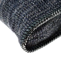 Stella McCartney Blue/Grey Tweed Falabella Fold Over Tote For Women -Stella McCartney Sales luxury women stella mccartney used handbags p227332 012