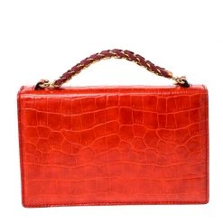 Stella McCartney Orange Embossed Crocodile Leather Clutch For Women 16 Stella McCartney Orange Embossed Crocodile Leather Clutch For Women -Stella McCartney Sales luxury women stella mccartney used handbags p230315 001