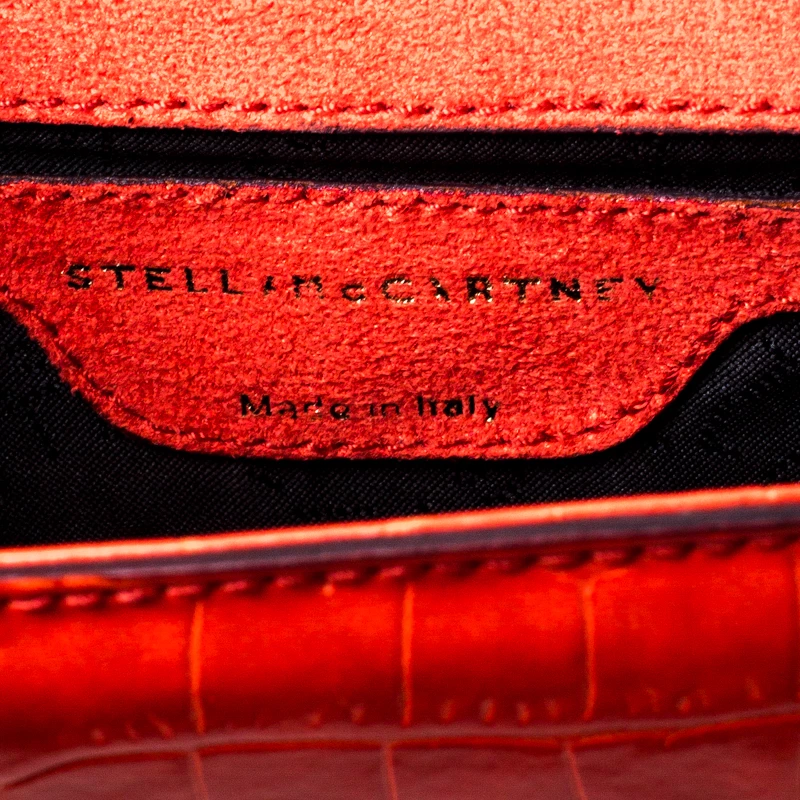 Stella McCartney Orange Embossed Crocodile Leather Clutch For Women 10 Stella McCartney Orange Embossed Crocodile Leather Clutch For Women - Image 8