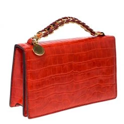 Stella McCartney Orange Embossed Crocodile Leather Clutch For Women 15 Stella McCartney Orange Embossed Crocodile Leather Clutch For Women -Stella McCartney Sales luxury women stella mccartney used handbags p230315 008