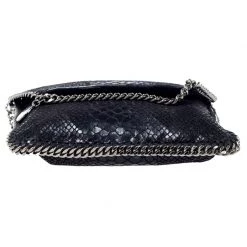Stella McCartney Black Python Faux Leather Falabella Flap Bag For Women -Stella McCartney Sales luxury women stella mccartney used handbags p237697 001