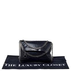 Stella McCartney Black Python Faux Leather Falabella Flap Bag For Women -Stella McCartney Sales luxury women stella mccartney used handbags p237697 003