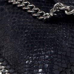 Stella McCartney Black Python Faux Leather Falabella Flap Bag For Women -Stella McCartney Sales luxury women stella mccartney used handbags p237697 007