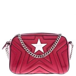 Stella McCartney Red Leather Stella Star Crossbody Bag For Women