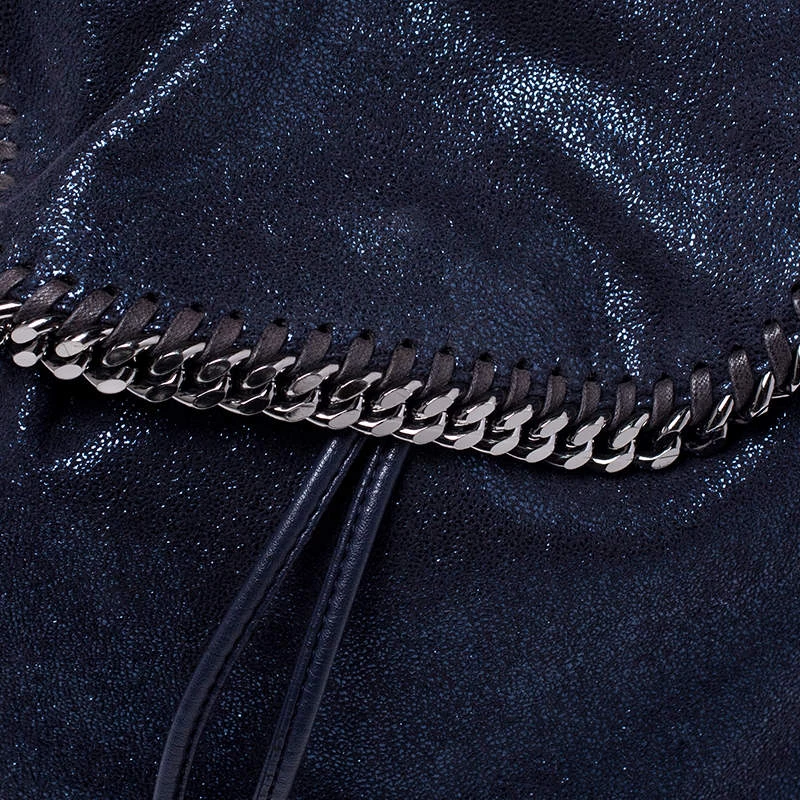 Stella McCartney Midnight Blue Faux Leather Falabella Backpack For Women 7 Stella McCartney Midnight Blue Faux Leather Falabella Backpack For Women - Image 5