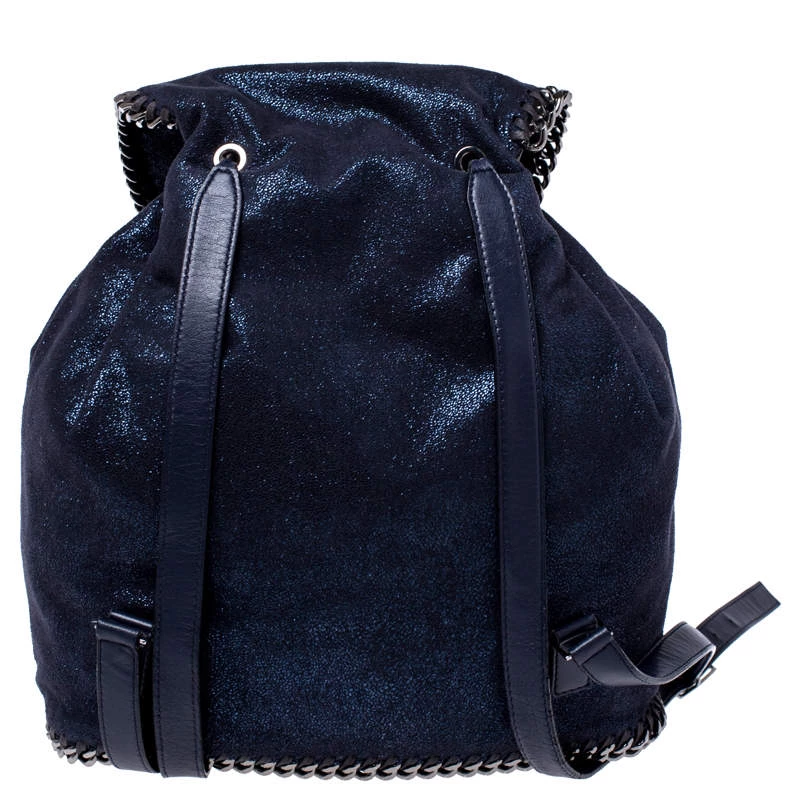 Stella McCartney Midnight Blue Faux Leather Falabella Backpack For Women 6 Stella McCartney Midnight Blue Faux Leather Falabella Backpack For Women - Image 4