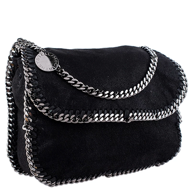 Stella McCartney Black Faux Leather Falabella Shaggy Deer Shoulder Bag For Women 5 Stella McCartney Black Faux Leather Falabella Shaggy Deer Shoulder Bag For Women - Image 3