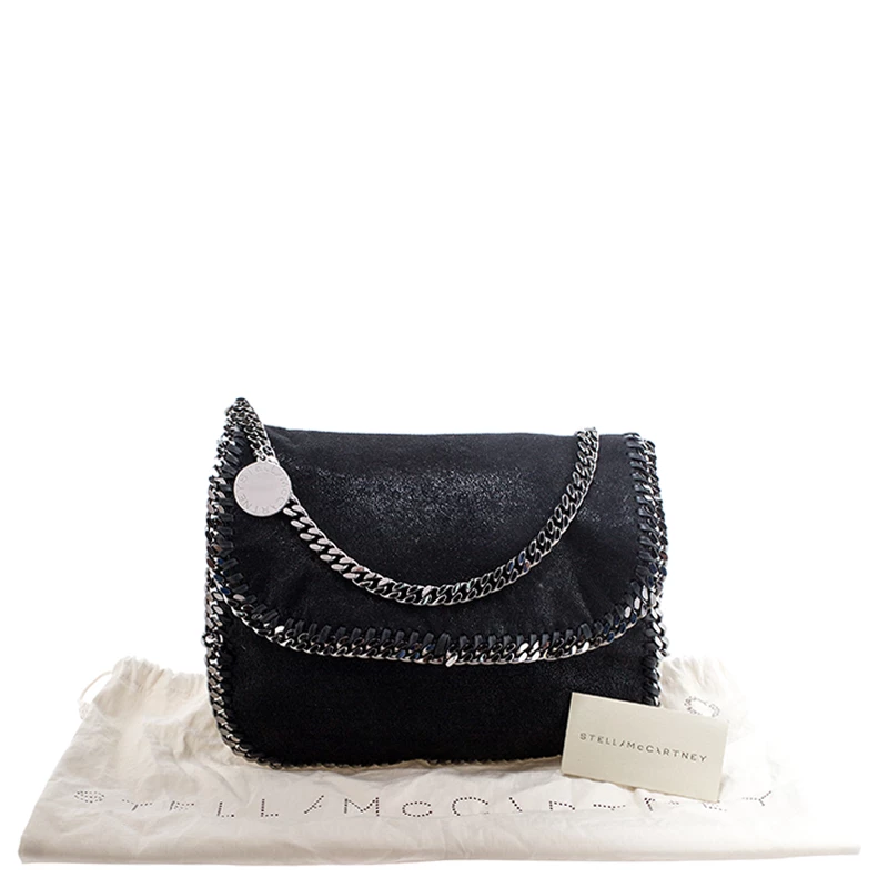 Stella McCartney Black Faux Leather Falabella Shaggy Deer Shoulder Bag For Women 11 Stella McCartney Black Faux Leather Falabella Shaggy Deer Shoulder Bag For Women - Image 9