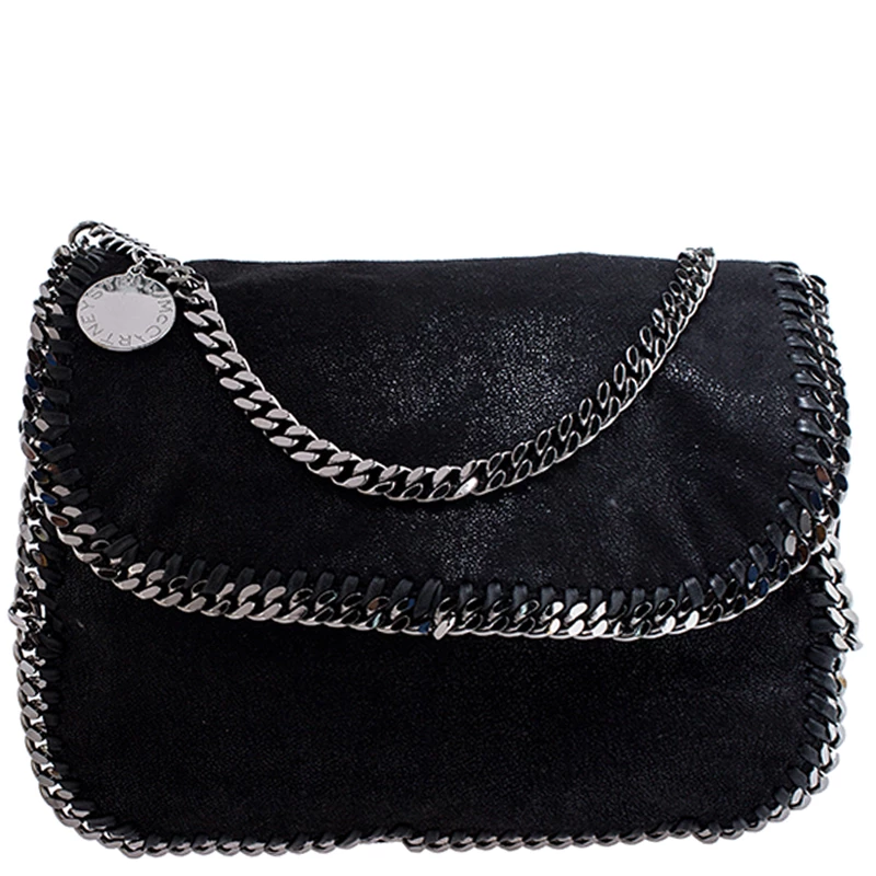 Stella McCartney Black Faux Leather Falabella Shaggy Deer Shoulder Bag For Women 3 Stella McCartney Black Faux Leather Falabella Shaggy Deer Shoulder Bag For Women