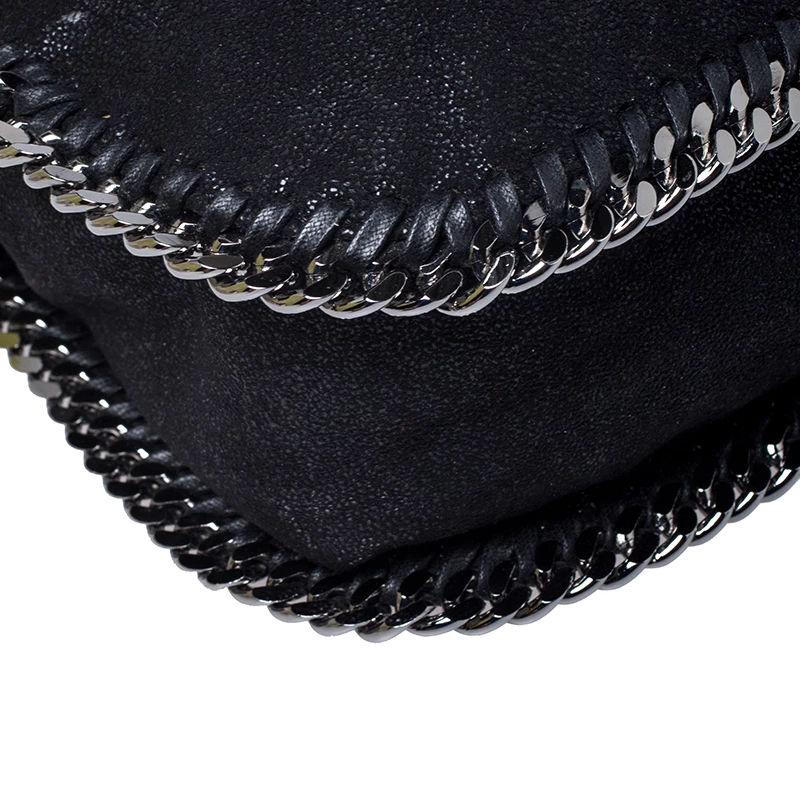 Stella McCartney Black Faux Leather Falabella Shaggy Deer Shoulder Bag For Women 12 Stella McCartney Black Faux Leather Falabella Shaggy Deer Shoulder Bag For Women - Image 10