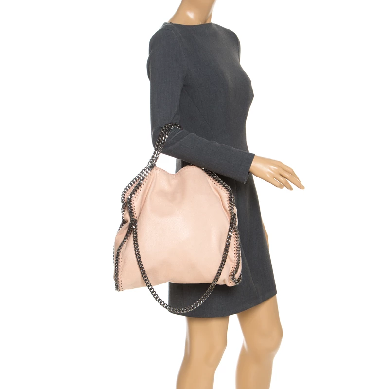 Stella McCartney Peach Faux Leather Small Falabella Tote For Women 4 Stella McCartney Peach Faux Leather Small Falabella Tote For Women - Image 2