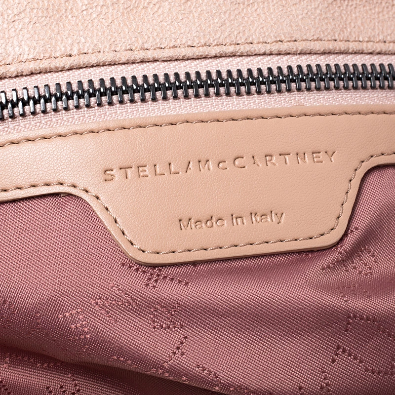 Stella McCartney Peach Faux Leather Small Falabella Tote For Women 9 Stella McCartney Peach Faux Leather Small Falabella Tote For Women - Image 7