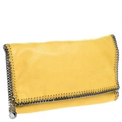 Stella McCartney Yellow Faux Leather Falabella Flap Clutch For Women -Stella McCartney Sales luxury women stella mccartney used handbags p250316 003