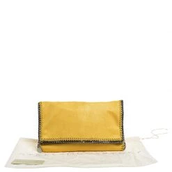 Stella McCartney Yellow Faux Leather Falabella Flap Clutch For Women -Stella McCartney Sales luxury women stella mccartney used handbags p250316 010