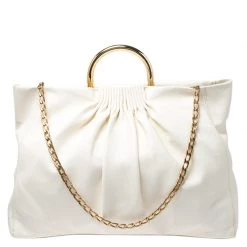 Stella McCartney Off White Leather Top Handle Bag For Women