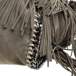 Stella McCartney Grey Faux Suede Falabella Fringed Tote For Women -Stella McCartney Sales luxury women stella mccartney used handbags p251352 005