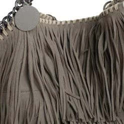 Stella McCartney Grey Faux Suede Falabella Fringed Tote For Women -Stella McCartney Sales luxury women stella mccartney used handbags p251352 009