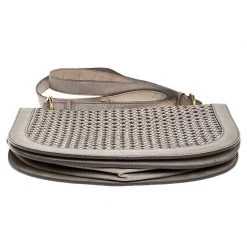 Stella McCartney Grey Woven Leather Alexa Flap Shoulder Bag For Women -Stella McCartney Sales luxury women stella mccartney used handbags p252416 004