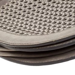 Stella McCartney Grey Woven Leather Alexa Flap Shoulder Bag For Women -Stella McCartney Sales luxury women stella mccartney used handbags p252416 007