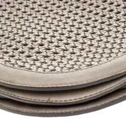Stella McCartney Grey Woven Leather Alexa Flap Shoulder Bag For Women -Stella McCartney Sales luxury women stella mccartney used handbags p252416 008