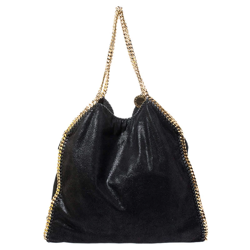 Stella McCartney Black Faux Leather Large Falabella Tote For Women 6 Stella McCartney Black Faux Leather Large Falabella Tote For Women - Image 4