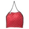 Stella McCartney Red Quilted Faux Leather Small Falabella Tote For Women