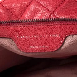 Stella McCartney Red Quilted Faux Leather Small Falabella Tote For Women -Stella McCartney Sales luxury women stella mccartney used handbags p253635 008
