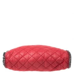 Stella McCartney Red Quilted Faux Leather Small Falabella Tote For Women -Stella McCartney Sales luxury women stella mccartney used handbags p253635 011