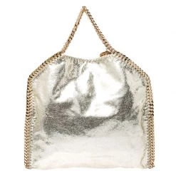 Stella McCartney Metallic Light Yellow Faux Crackle Leather Falabella Tote For Women 16 Stella McCartney Metallic Light Yellow Faux Crackle Leather Falabella Tote For Women -Stella McCartney Sales luxury women stella mccartney used handbags p253910 005