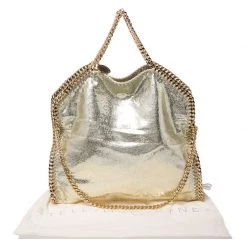 Stella McCartney Metallic Light Yellow Faux Crackle Leather Falabella Tote For Women 21 Stella McCartney Metallic Light Yellow Faux Crackle Leather Falabella Tote For Women -Stella McCartney Sales luxury women stella mccartney used handbags p253910 006