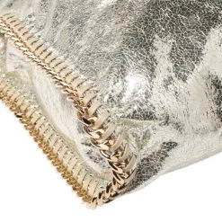 Stella McCartney Metallic Light Yellow Faux Crackle Leather Falabella Tote For Women 23 Stella McCartney Metallic Light Yellow Faux Crackle Leather Falabella Tote For Women -Stella McCartney Sales luxury women stella mccartney used handbags p253910 013