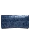 Stella McCartney Blue Faux Croc Leather Oversized Flap Clutch For Women -Stella McCartney Sales luxury women stella mccartney used handbags p259506 008