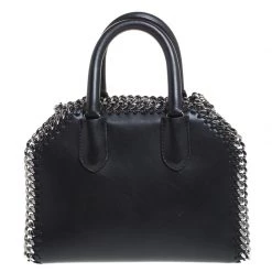 Stella McCartney Black Faux Leather Falabella Box Top Handle Bag For Women -Stella McCartney Sales luxury women stella mccartney used handbags p260432 004