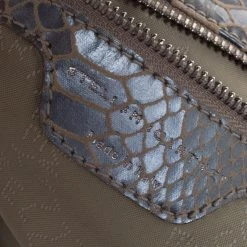 Stella McCartney Metallic Grey Python Faux Leather Small Falabella Tote For Women -Stella McCartney Sales luxury women stella mccartney used handbags p260947 002