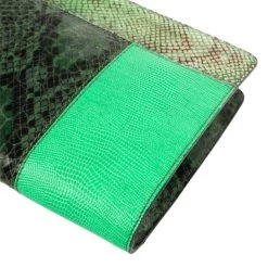 Stella McCartney Loretta 'Waverly' Exotic Skins Patchwork Green Clutch For Women -Stella McCartney Sales luxury women stella mccartney used handbags p26136 011