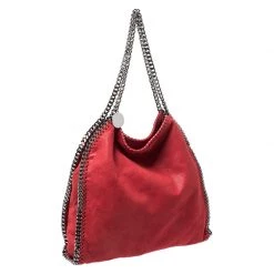 Stella McCartney Red Faux Leather Small Falabella Tote For Women -Stella McCartney Sales luxury women stella mccartney used handbags p262575 006