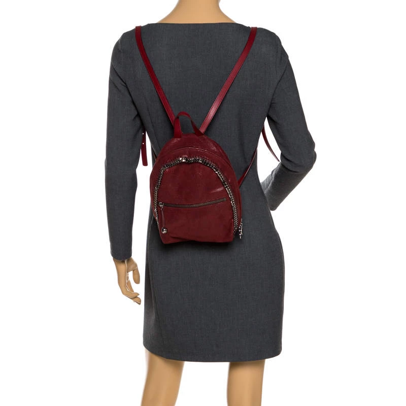 Stella McCartney Burgundy Faux Leather Falabella Backpack For Women 4 Stella McCartney Burgundy Faux Leather Falabella Backpack For Women - Image 2