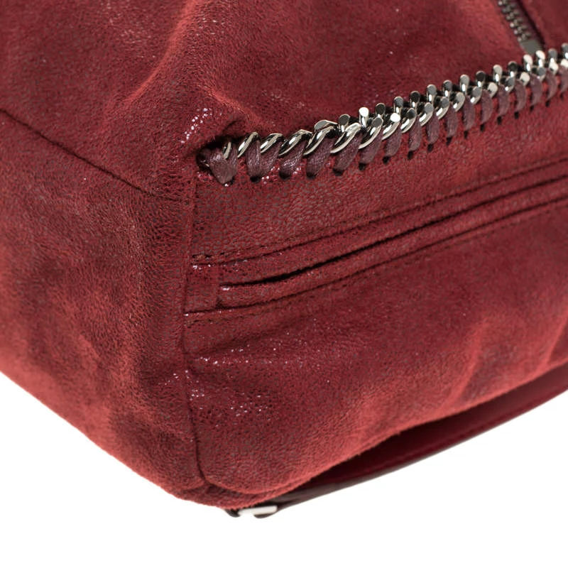 Stella McCartney Burgundy Faux Leather Falabella Backpack For Women 13 Stella McCartney Burgundy Faux Leather Falabella Backpack For Women - Image 11