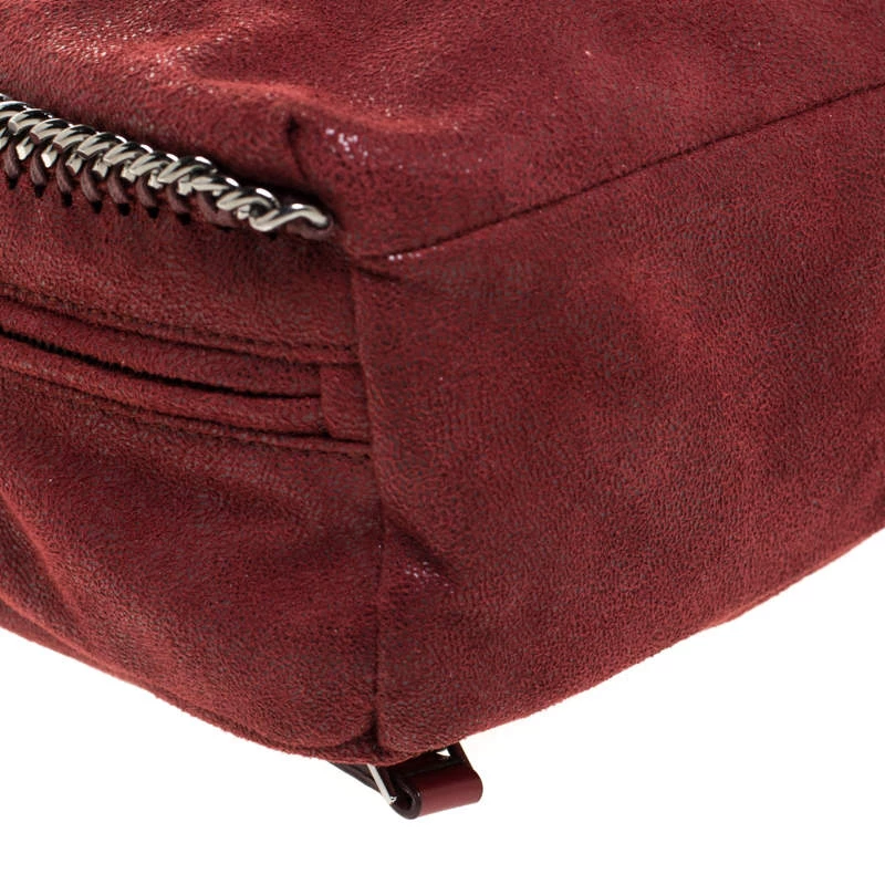 Stella McCartney Burgundy Faux Leather Falabella Backpack For Women 12 Stella McCartney Burgundy Faux Leather Falabella Backpack For Women - Image 10