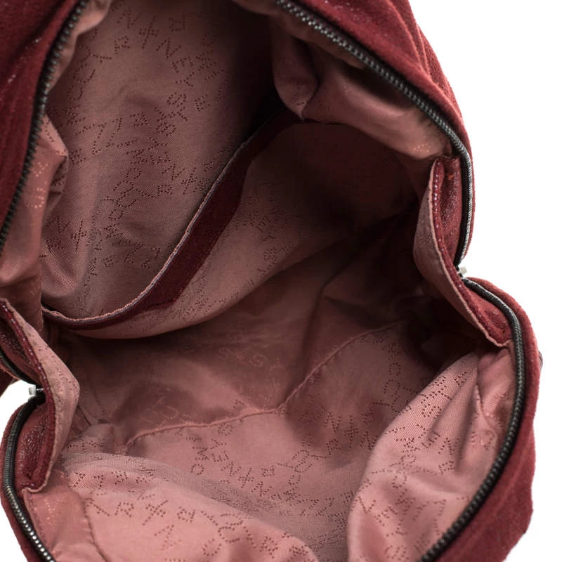 Stella McCartney Burgundy Faux Leather Falabella Backpack For Women 9 Stella McCartney Burgundy Faux Leather Falabella Backpack For Women - Image 7