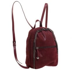 Stella McCartney Burgundy Faux Leather Falabella Backpack For Women 15 Stella McCartney Burgundy Faux Leather Falabella Backpack For Women -Stella McCartney Sales luxury women stella mccartney used handbags p266050 009