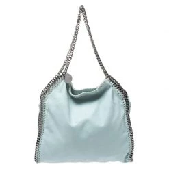 Stella McCartney Lime Green Faux Leather Small Falabella Tote For Women