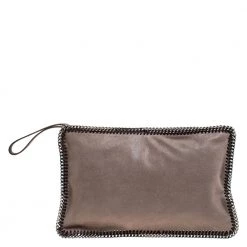 Stella McCartney Light Brown Faux Leather Falabella Clutch For Women