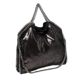 Stella McCartney Metallic Black Faux Leather Falabella Tote For Women -Stella McCartney Sales luxury women stella mccartney used handbags p273777 005