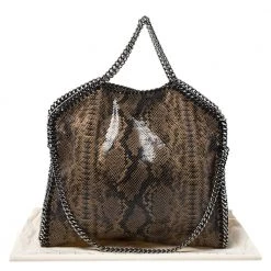 Stella McCartney Beige Faux Python Embossed Leather Falabella Tote For Women -Stella McCartney Sales luxury women stella mccartney used handbags p276488 011