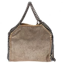 Stella McCartney Metallic Beige Faux Leather Mini Falabella Shoulder Bag For Women -Stella McCartney Sales luxury women stella mccartney used handbags p277460 002